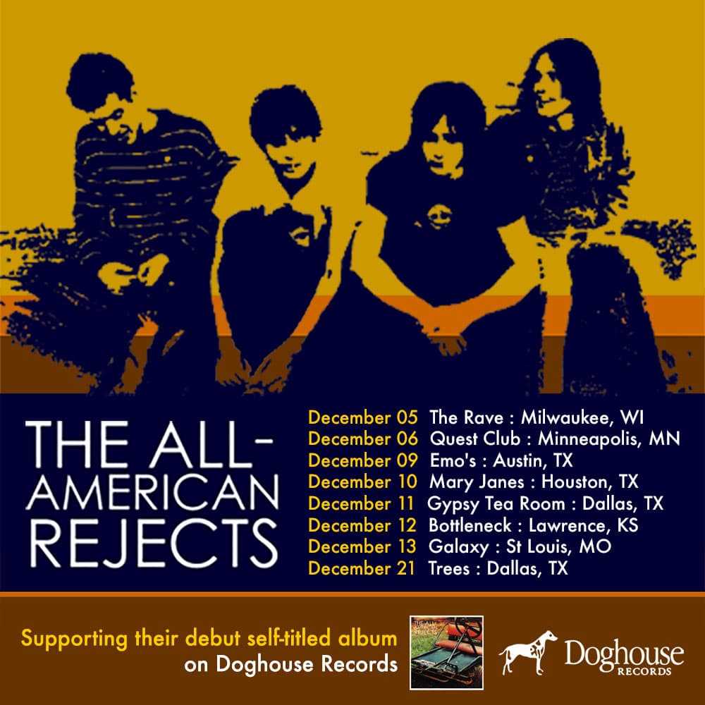 The All-American Rejects tour web advertisement